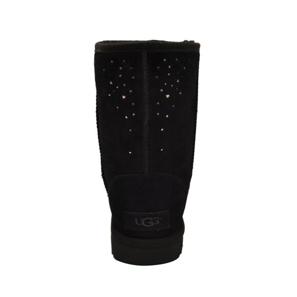 NEW UGG Women Classic Short Stargirl Black Mid Calf Sheepskin Boot - Picture 5 of 7